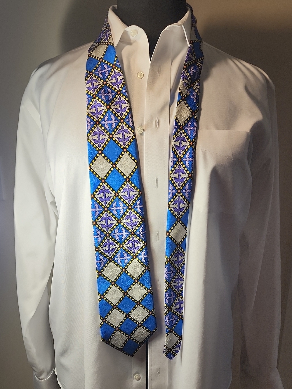 Rush Limbaugh's No Boundaries Blue and Purple Geometric Men's Tie